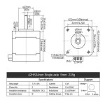 Nema17 42 스테퍼 모터 34mm 40mm 48mm 60mm 단일 축 5mm 2상 CNC 3D 프린터 XYZ 조각기용 : 동원테크