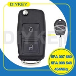DIYKEY 업그레이드 5FA 007 680  008 548 폭스바겐 보라 폴로 골프 파사트 루포 시트 이비자 코르도바 플립 키 리모컨 434MHz ID48... 