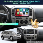 [2+64G] 포드 이스케이프용 안드로이드 15 카 스테레오 00-06 / 마즈다 트리뷰트 00-07 / 머큐리 마리너 05-07 무선 카플레이 & 안드로이드... 