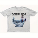 쏵판다 Radiohead OK 컴퓨터 티셔츠 (1997) Nigel Godrich Colin Greenwood Tom York 남성과 여성의 동일한 고품질 순면 : 행복동산