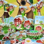 농장 생일 파티 배경 일회용 라텍스 풍선 어린이 이벤트 용품 : 그리다상사