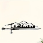 반지의 제왕 금속 벽장식 레트로 철제 실루엣 벽화 프로도와 샘 팬들 판타지 홈 데코레이션 1. Z0036 : 한겨리샵1호점