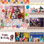 Animali Che Cantano 노래 Voce 테마 생일 파티 비닐 배경 베이비 샤워 사진 소품 장식 Prop Gif : 그리다상사