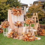 H8959 가을 커피 모란 오렌지 과일 웨딩 배경 걸이 꽃 장식 테이블 센터피스 바닥 사진 소품 : 그리다상사