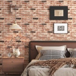 레드 브릭 스틱 벽지 페이퍼 43 벽난로 방수 탈착식 자체 3D 주방 인조 비닐 접착 17 3 x 197 : 오늘도 탐나