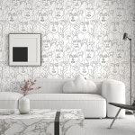 TILTIL 스틱 벽지 흑백 침실용 접촉 용지 접착 종이 탈착식 43 500 197인치  17 3 x 197 : 오늘도 탐나