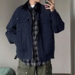 에이세븐 네이비 투박한 레트로 재킷 : 에이세븐100