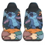 스티치 자동차 시트 커버 앞좌석 2개 내부 보호 밴 SUV 세단과 가능 : 블루베리푸딩