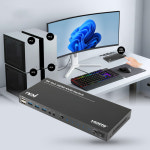 KVM스위치 HDMI 4포트 4K 모니터 키보드 마우스 공유 EDID RNX1663 : 아라정보