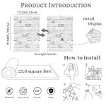 PEO 흰색 벽돌 벽지 197인치 종이 9CM 인조 4CM 43 접촉 17 용지 그레이  Gray 17 3 x 78 8 : 오늘도 탐나