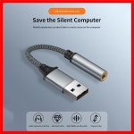 USB-3.5mm 오디오 케이블, USB 외장 사운드 카드, 잭 암 어댑터, 헤드폰 마이크 PC 노트북용 : 스윗킷