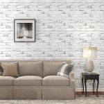 PEO 흰색 벽돌 벽지 197인치 종이 9CM 인조 4CM 43 접촉 17 용지 그레이  Gray 17 3 x 78 8 : 오늘도 탐나