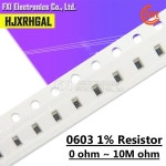 1% 0603 SMD 저항기 0R ~ 10M 1/4W 0 0.1 1 10 220 330 ohm 1K 2.2K 4.7K 1R 개 M : 머스트2상사