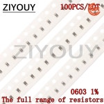 100개 0603 1% SMD 저항기 0R 10M 1/10W 0R-1M 1 220 330 옴 1K 2.2K 1R 4.7K : 머스트2상사