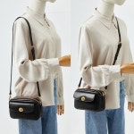 DAILANDO 여성 소형 천연 가죽 크로스바디 백 빈티지 2 지퍼 숄더 카메라 지갑 : 대원1