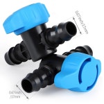 12개 1/2인치 관개용 튜브 차단 밸브, 17mm 드립 철조망 밸브 커넥터, 5/8인치, 1/2인치, .700인치 튜브(.570-.620인치 ID : Amazing007