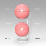 짐볼 거치대 보관대 수납장 요가볼 필라테스 랙 헬스장 정리함 화이트 2개 수납 : 에잇:투