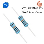 20PCS 2W 금속 필름 저항기 1% 5 색 링 전력 0.1R ~ 1M 1R 4.7R 220R 1K 2.2K Ohm : 머스트2상사