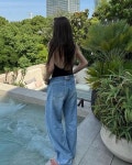 [주리브레] outfit 아웃핏 premium 하쉬 데님팬츠 1 color 중청 일자핏 : ju-libre
