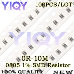 100개 1% 0805 SMD 저항기 0R~10M 1/8W 0 0.1 1 10 220 330 옴 1K 1.1K 4.7K 1R 1M : 머스트2상사