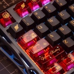 태양계 PRO 공장 높이 PBT  PC 빨간색 투명 기계식 키보드 키캡 UV 금박 공정 : 정가01
