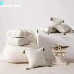 쿠션 커버 침대 의자 소파 장식 베개 광장 홈 리넨 흰색 1. 02-45x45cm : 한겨리샵16호점