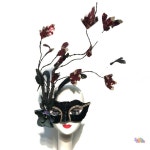 H3362 블랙 스팽글 레이스 깃털 마스크 소녀 할로윈  공 꽃 분기 액세서리  우아한 : 미주포오