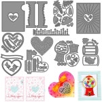 하트 추가 금속 커팅 다이 웨딩 카드 제작 스크랩북 공예 용품용 엠보싱 다이컷 1. H8414 : 한겨리샵38호점