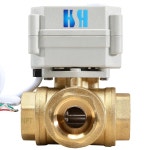 HSH-Flo 3 Way / 4 인치 12V 24V AC DC L 타입 자동 리턴 황동 전기 위치 피드백 모터 구동 볼 밸브 온/오프 1 inch : AMAZING001