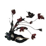 H3362 블랙 스팽글 레이스 깃털 마스크 소녀 할로윈  공 꽃 분기 액세서리  우아한 : 미주포오