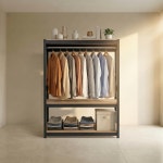 드레스룸 시스템장 행거 시스템 옷장 1100x500x1500mm, 3단(1행거봉), 블랙 : 엄마의 베란다 비밀 창고
