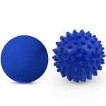 물리 마사지 테라피 볼 세트 스트레스 , 근육 , 근막 방출, 체육관 사무실 가정용 휴대용 도구를 위한 라크로스 & 스파이키 세트(블루-블루)... 