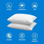 에코레어 12 스탠다드 사이즈 베개 커버 면 리치 T200 화이트 폴리코튼-20 x30 (최대 20인치 X 28인치 베개) - 가정, 호텔, 병원, 휴가 대여... 