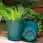 트레이가 있는 2개의 뿌리 제어 화분 두꺼운 다육 식물 심기 통기성 홈 가든 파종 묘목 : 망고베리코퍼레이션