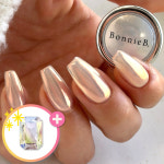 보니비 진주에 빠진 피치 네일파우더 글레이즈드도넛네일 노을빛 코랄 광택 물광파우더+스톤 : 코코네일 아울렛