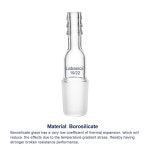 19/22 Male 유리 조인트와 8mm 호스 연결 실험실 제품이 포함된 Labasics 스트레이트 인렛 어댑터 14/20 Joint : AMAZING001