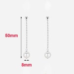 진짜 925 스털링 실버 5CM 체인 술 진주 펜던트 스터드 귀걸이 여성을 클래식 파인 쥬얼리 우아한 액세서리 : 주-대신물산