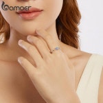 여성을 BAMOER 925 스털링 실버 오팔 복고풍 패턴 반지, 조정 사용 하트 세련된 보석 선물 BSR636 : 주-대흥물산