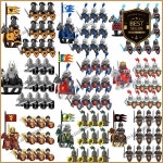 중세 기사 피규어 전사마 빌딩 블록 오르크 사자왕 템플러 성 경비병 방패 브릭 어린이 장난감 : ownerspick