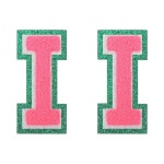 메카닉스티 2개 다리미 자수 패치, 레드 용품, 의류 가장자리... 1인치 샤닐 로즈 모자 글리터 I 패치에 가방 레터 Letter S Rose Red 3.1... 