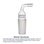 24/40 Male 유리 조인트와 8mm 호스 연결 실험실 제품이 포함된 Labasics 구부러진 입구 어댑터 14/20 Joint : AMAZING001