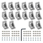 6mm 20S 레일 액세서리용 16개 2028 코너 브래킷, 32개 T-슬롯 너트 및 육각 나사 볼트 포함 : AMAZING001
