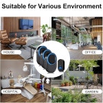 3개의 수신기가 있는 무선 초인종 1 버튼, PHYSEN - 1300피트 범위, 58개의 멜로디, 5개의 볼륨 레벨, LED 플래시 가정용 교실용 방수... 