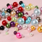 DIY 팔찌 목걸이 쥬얼리 액세서리 만들기 약 150pcs 3-8mm 혼합 비즈 다채로운 모조 진주 플라스틱 : 주-대신물산