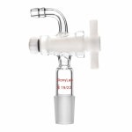 PTFE 스톱콕, 19/22 조인트 및 벤트 호스 연결이 있는 StonyLab 진공 흐름 제어 어댑터, 실험실 공급용 14/20 Joint : amazing002