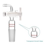 PTFE 스톱콕, 24/40 조인트 및 구부러진 호스 연결이 있는 StonyLab 진공 흐름 제어 어댑터, 실험실 공급용 14/20 Joint : amazing002