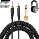 Shure SRH440 SRH750DJ 스튜디오 모니터링 참조 DJ 헤드폰용 6.35mm 교체 스프링 케이블 코드 : 로제르비앙카