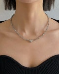 Milky way Necklace 래브라도라이트 원석 아기 목걸이 탄생석 미아방지 각인 : 꼼므디아망