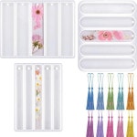 초보자를 다채로운 Tassels 북마크 만들기 키트가있는 에폭시 수지 용 1pcs 실리콘 금형, DIY 공예 선물 : 주-대흥물산