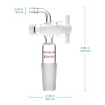 PTFE 스톱콕, 24/40 조인트 및 구부러진 호스 연결이 있는 StonyLab 진공 흐름 제어 어댑터, 실험실 공급용 14/20 Joint : amazing002